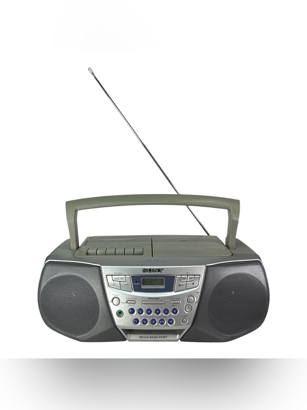 Sony CFD-S22 CD AM/FM Radio Cassette Recorder Mega Bass Boombox Tested & Working